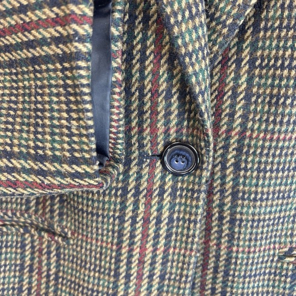 Vintage Radcliffe Blazer Plaid Wool Blend 8 Boxy Red Blue Green Tartan Clueless - Picture 7 of 12